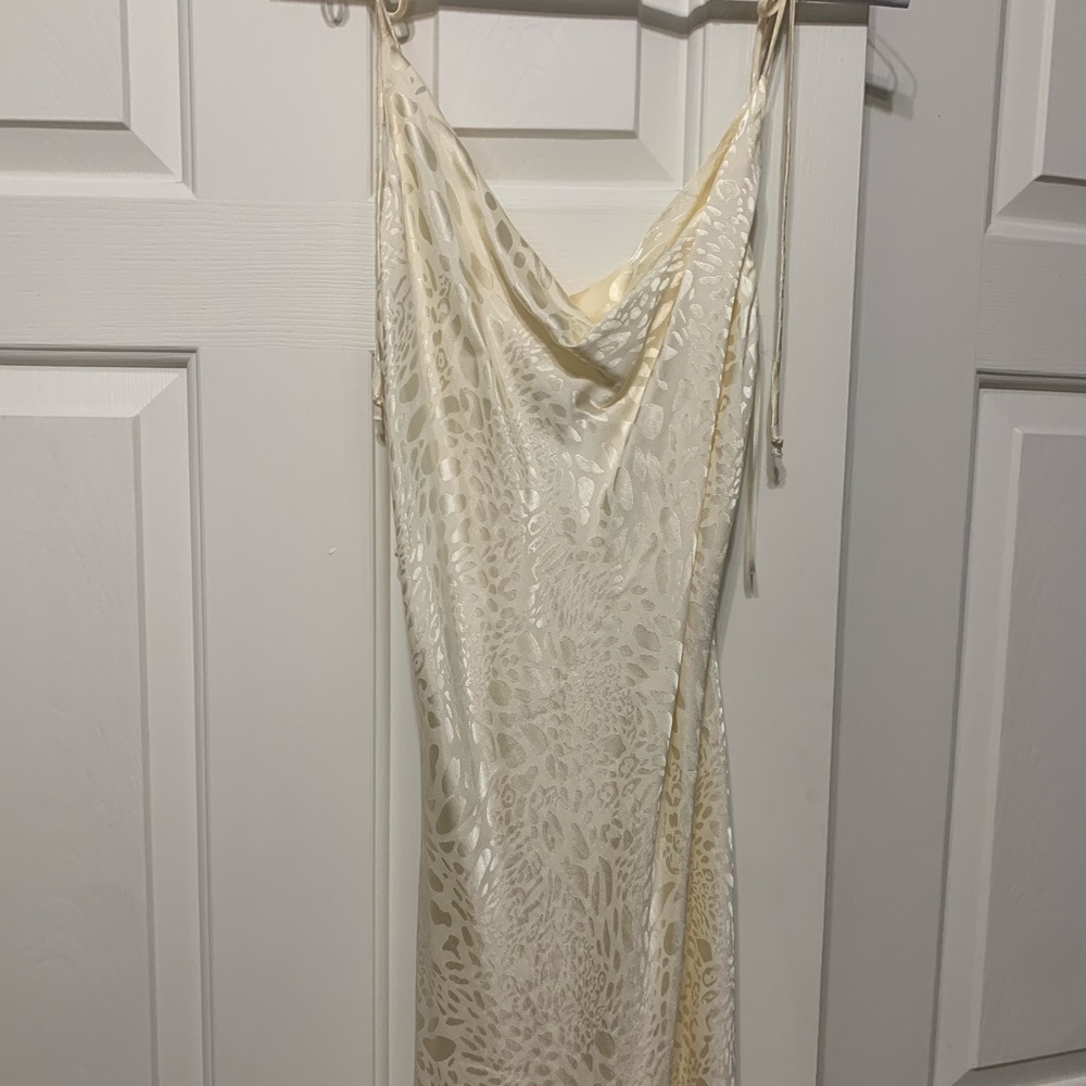 American Threads cream satin dress